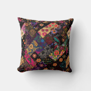Schattige modern geïnspireerd bloemenquiltpatroon kussen
