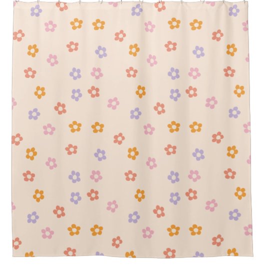Schattige modern gekleurd madeliefjespatroon douchegordijn (Voorkant)