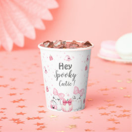 Schattige Modern Ghost Girl Halloween Verjaardagsf Papieren Bekers