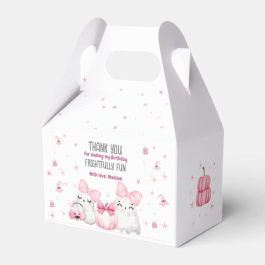 Schattige Modern Ghost Halloween Verjaardagsfeest Bedankdoosjes (Achterkant)