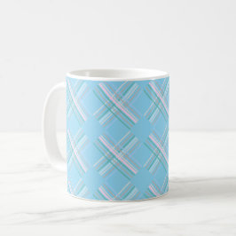 Schattige Modern Groen Blauw Turquoise Tartan Patt Koffiemok