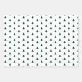 Schattige Modern Groen Sneeuwman Kerstbomen Script Inpakpapier Vel (Voorkant 2)