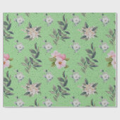 Schattige modern groen Waterverf bloemmotief Cadeaupapier (Vlak)