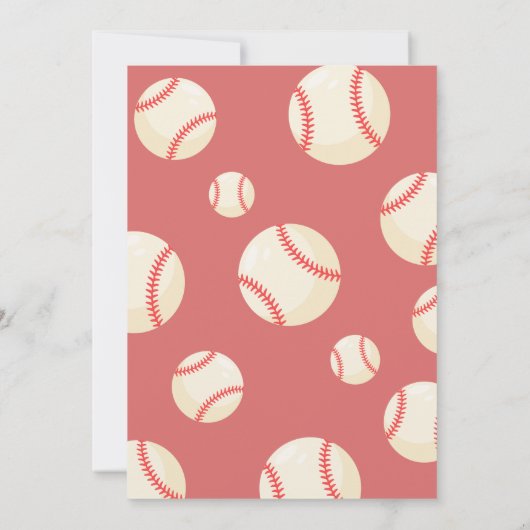 Schattige Modern Groot Baseball Lint Kids Verjaard Kaart (Achterkant)