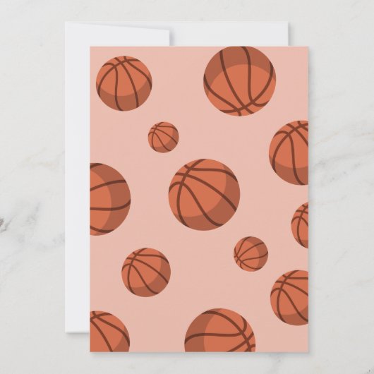 Schattige Modern Groot Basketbal Lint Kinderen Ver Kaart (Achterkant)