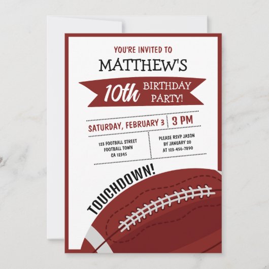 Schattige Modern Groot Football Lint Kids Verjaard Kaart (Voorkant)