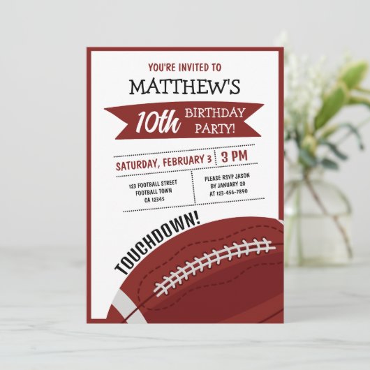 Schattige Modern Groot Football Lint Kids Verjaard Kaart (Staand voorkant)