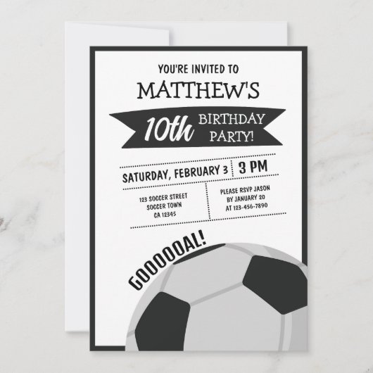 Schattige Modern Groot Voetbal Lint Kids Verjaarda Kaart (Voorkant)