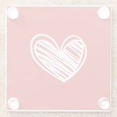 Schattige modern hart wit en rood minimalistisch e glazen onderzetter (Achterkant)