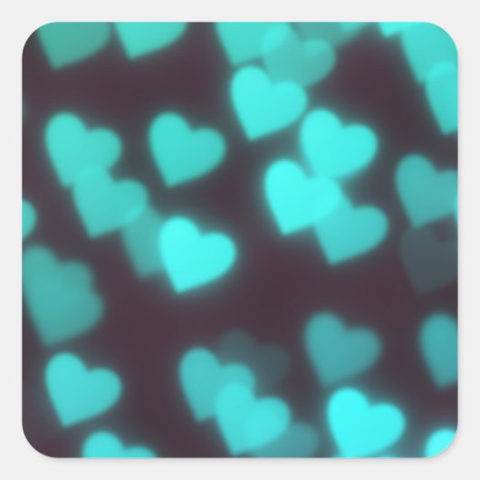 Schattige modern hartpatroon vierkante sticker (Voorkant)