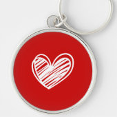 Schattige Modern Hearts Rood Eenvoudige Valentijns Sleutelhanger (Voorkant)