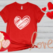 Schattige Modern Hearts Wit Rood Womens Valentijns T-shirt