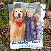 Schattige modern Hondenliefhebber huisdier foto pa Feestdagenkaart