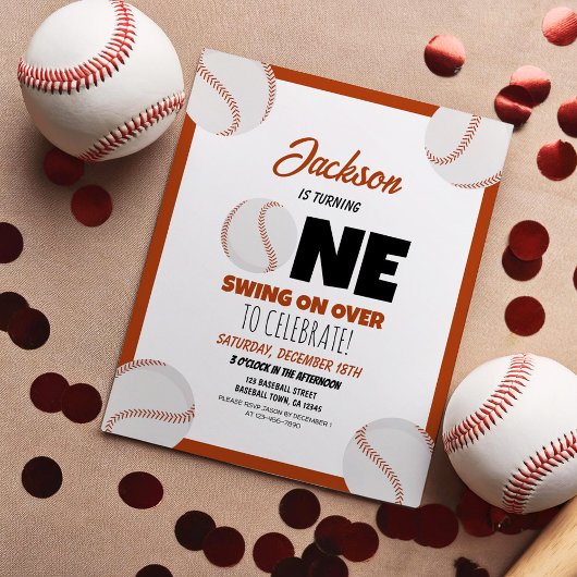 Schattige Modern Honkbal Budget 1e Verjaardag Uitn