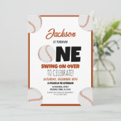 Schattige Modern Honkbal Sport Kinder 1e Verjaarda Kaart (Staand voorkant)