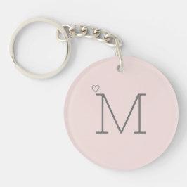 Schattige Modern Initiaal Roze Sleutelhanger
