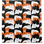 Schattige modern kattenpatroon douchegordijn (Voorkant)