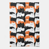 Schattige modern kattenpatroon theedoek (Verticaal)