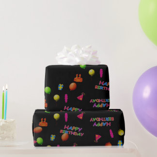 Schattige modern kind zigzag Happy verjaardagsfees Cadeaupapier