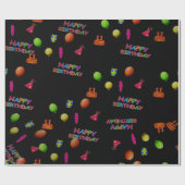 Schattige modern kind zigzag Happy verjaardagsfees Cadeaupapier (Vlak)