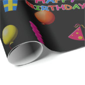 Schattige modern kind zigzag Happy verjaardagsfees Cadeaupapier (Rol Hoek)