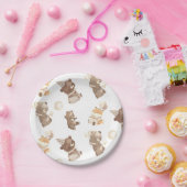 Schattige modern klein Beer 1e verjaardag Papieren Bordje (Feest)