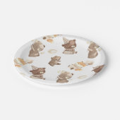 Schattige modern klein Beer 1e verjaardag Papieren Bordje (Gekanteld)