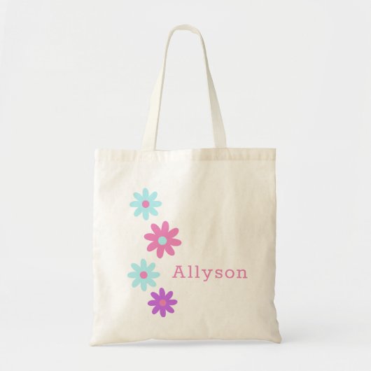 Schattige Modern Kleurrijk Bloemen Botanisch Meisj Tote Bag (Voorkant)