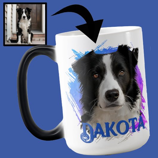 Schattige Modern & Leuk Blue Border Collie Dog Fot Magische Mok
