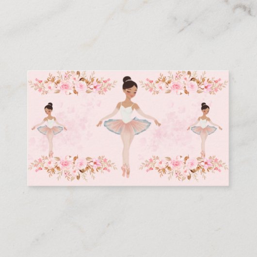 Schattige Modern Little Ballerina Photo Baby showe Informatiekaartje (Achterkant)