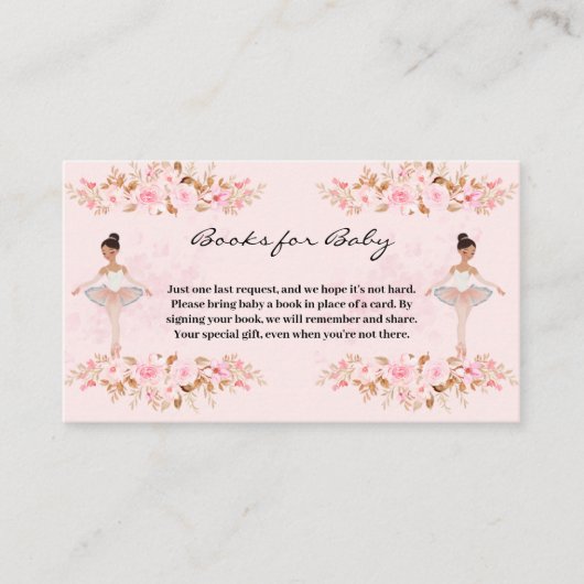 Schattige Modern Little Ballerina Photo Baby showe Informatiekaartje (Voorkant)