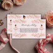 Schattige Modern Little Ballerina Photo Baby showe Informatiekaartje