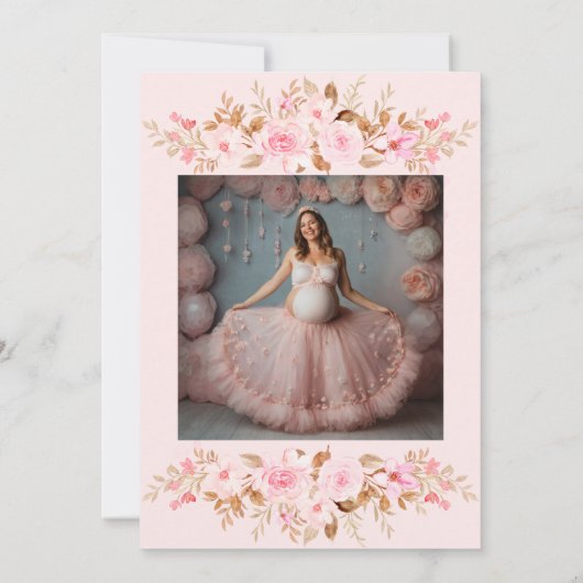 Schattige Modern Little Ballerina Photo Baby showe Kaart (Achterkant)