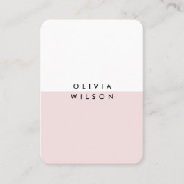 Schattige Modern Minimalistisch Roze Wit Visitekaartje