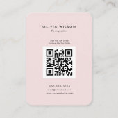 Schattige Modern Minimalistisch Roze Wit Visitekaartje (Achterkant)