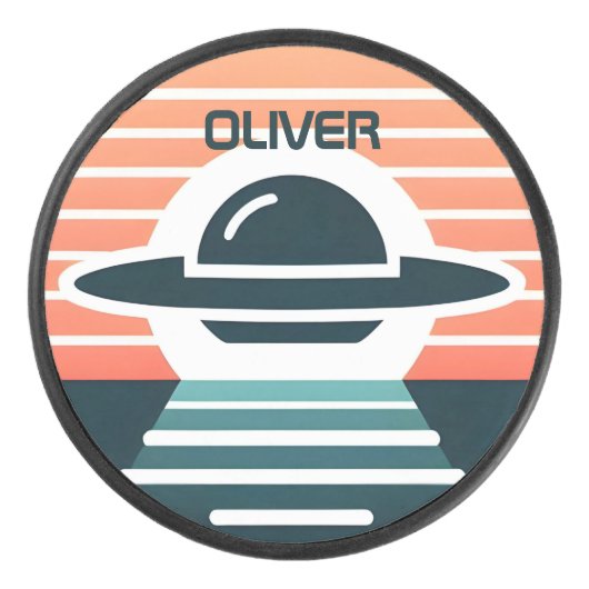 Schattige modern minimalistisch UFO-ontwerp bij zo Hockey Puck (Voorkant)