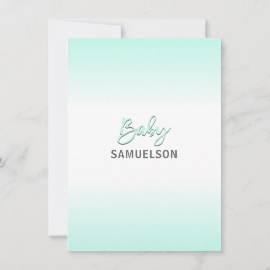 Schattige Modern MINT Mama Olifant & Baby shower Kaart (Achterkant)