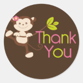 Schattige Modern Monkey Verjaardagsfeestje Sticker (Voorkant)