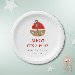 Schattige Modern Nautical Boy Baby shower Papieren Bordje
