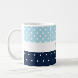 Schattige Modern Navy Blue Monogrammed Koffiemok