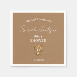 Schattige modern neutraal teddybeer Baby shower Servet