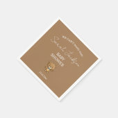 Schattige modern neutraal teddybeer Baby shower Servet (Hoek)