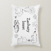 Schattige Modern Oerwoud Safari Dieren Jongenskwek Accent Kussen (Voorkant(Verticaal))