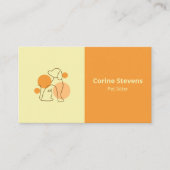 Schattige Modern Oranje Huisdier Zittend Hond Wand Visitekaartje (Voorkant)