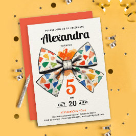 Schattige Modern Oranje Kleurrijke Bow Party Water Kaart