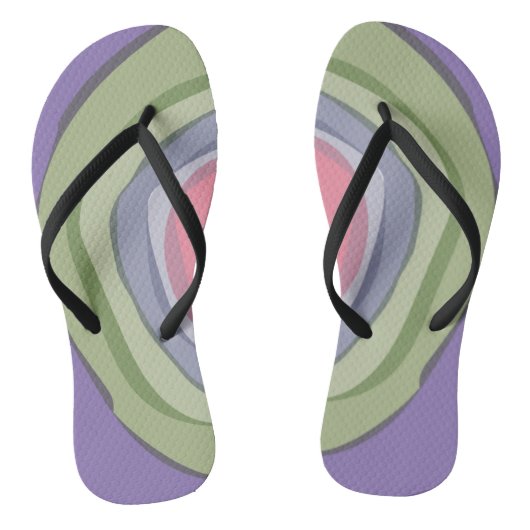 Schattige Modern Paarse Roze Abstract Teenslippers (Voetbed)