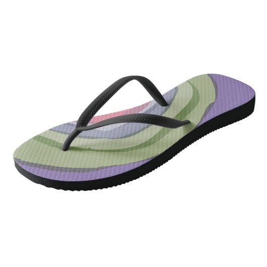 Schattige Modern Paarse Roze Abstract Teenslippers (Schuin)