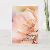 Schattige Modern Peach Roos Verjaardagskaart Feestdagen Kaart (Voorkant)