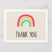 Schattige modern regenboog Baby shower Dank u Briefkaart (Voorkant)
