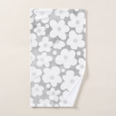 Schattige Modern Retro Daisy Grijs Bad Handdoek (Handdoek)